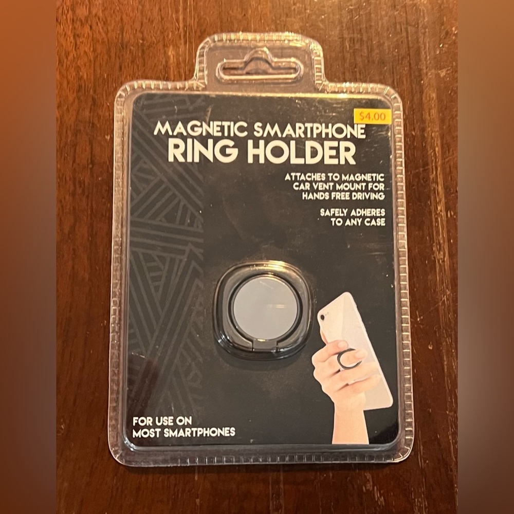Magnetic Smartphone Ring Holder - Black